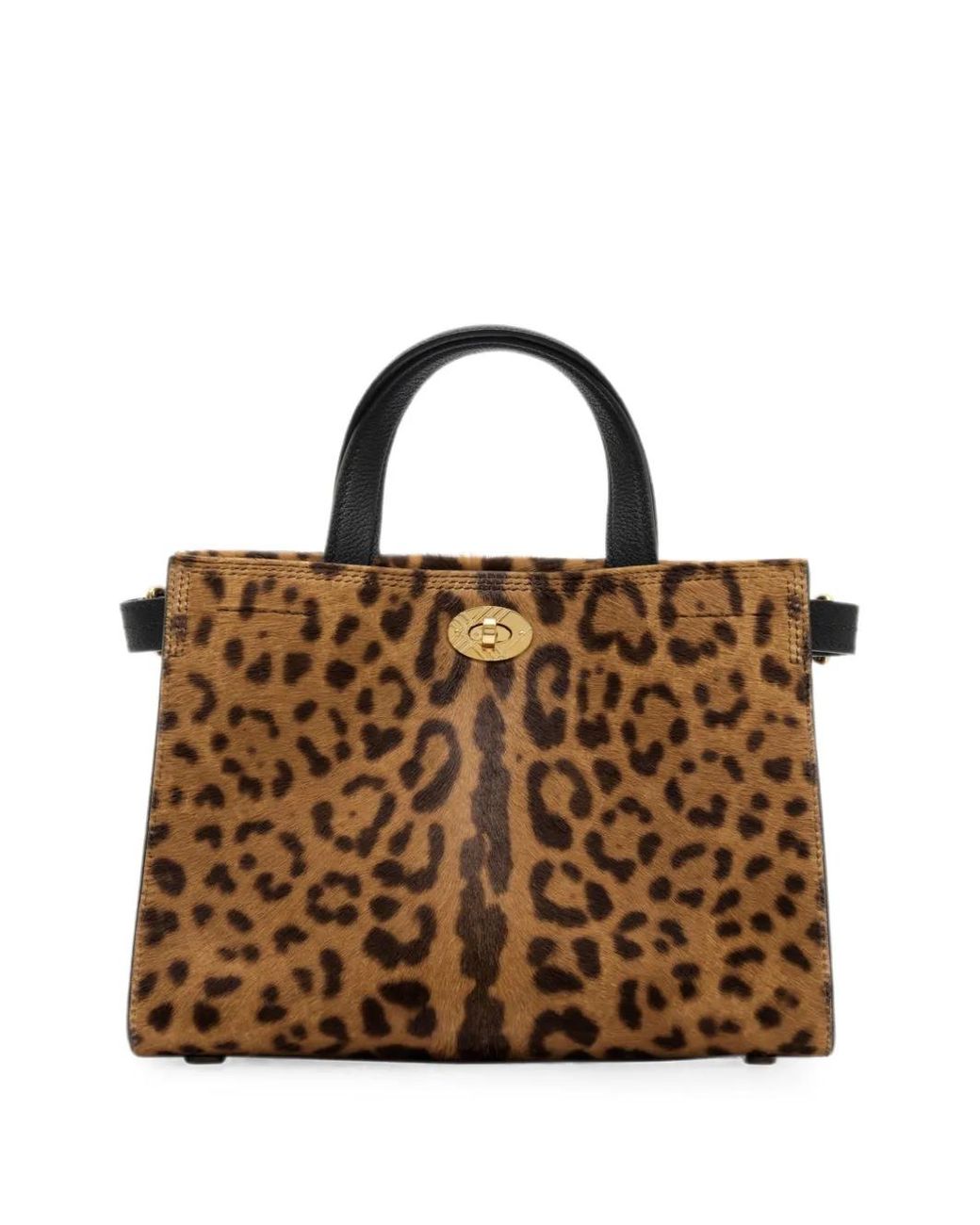 Burberry Natural Mini Leopard-Print Cotswolds Tote Bag