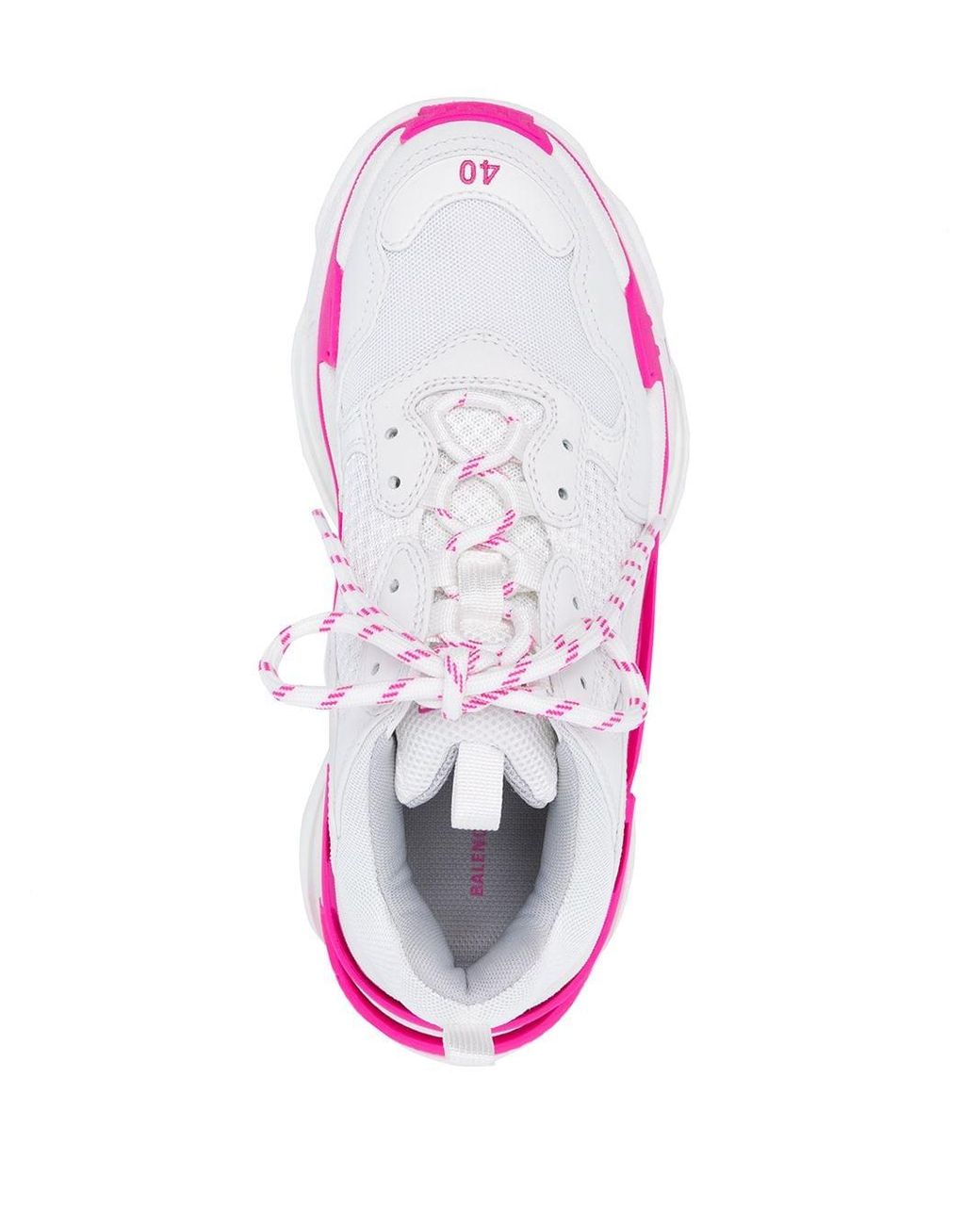 Balenciaga White And Pink Triple S Sneakers - Save 56% | Lyst