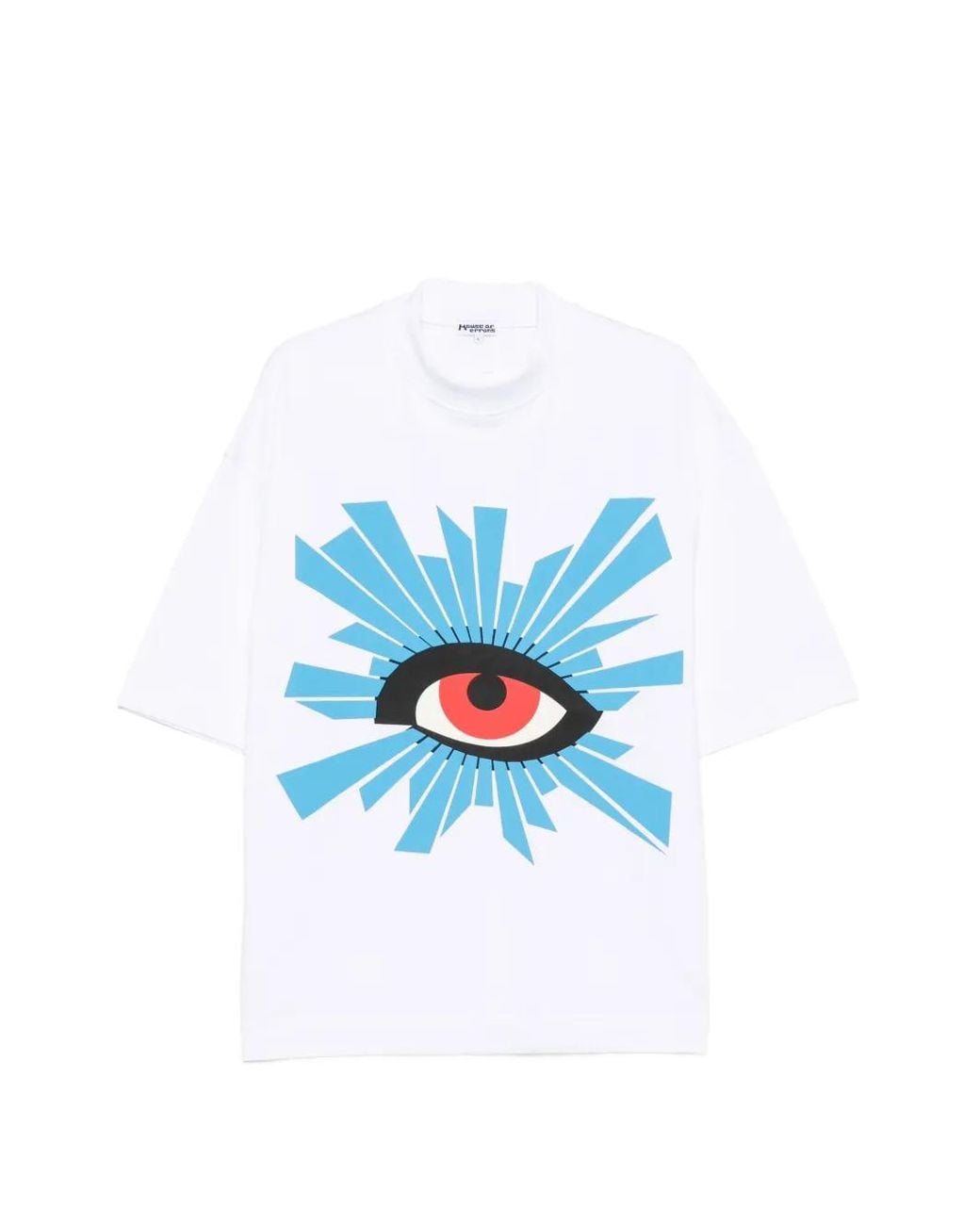 House of Errors White Graphic-Print High-Neck T-Shirt for men
