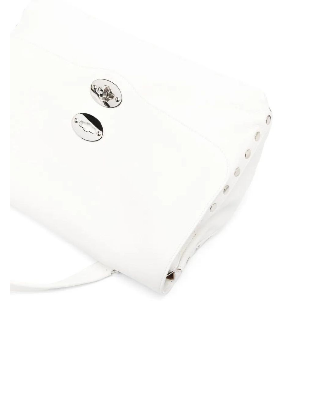 Borsa Tote Postina Con Borchie di Zanellato in White