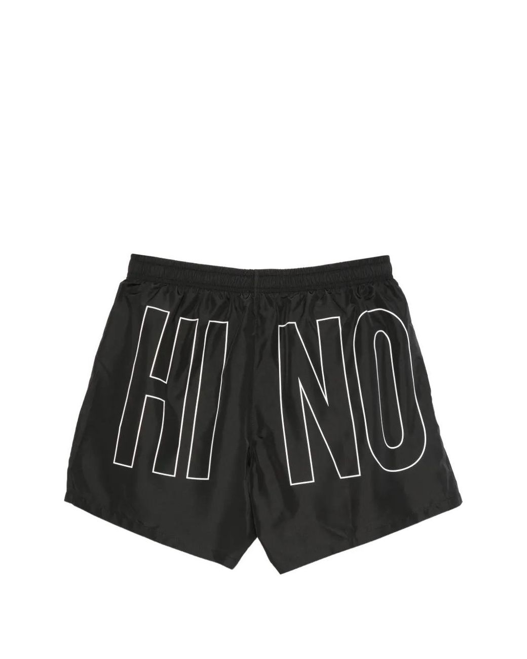 Moschino Black Logo-Print Drawstring Swim Shorts for men
