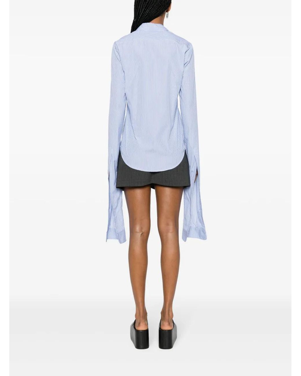 Camicia A Righe di Coperni in Blue