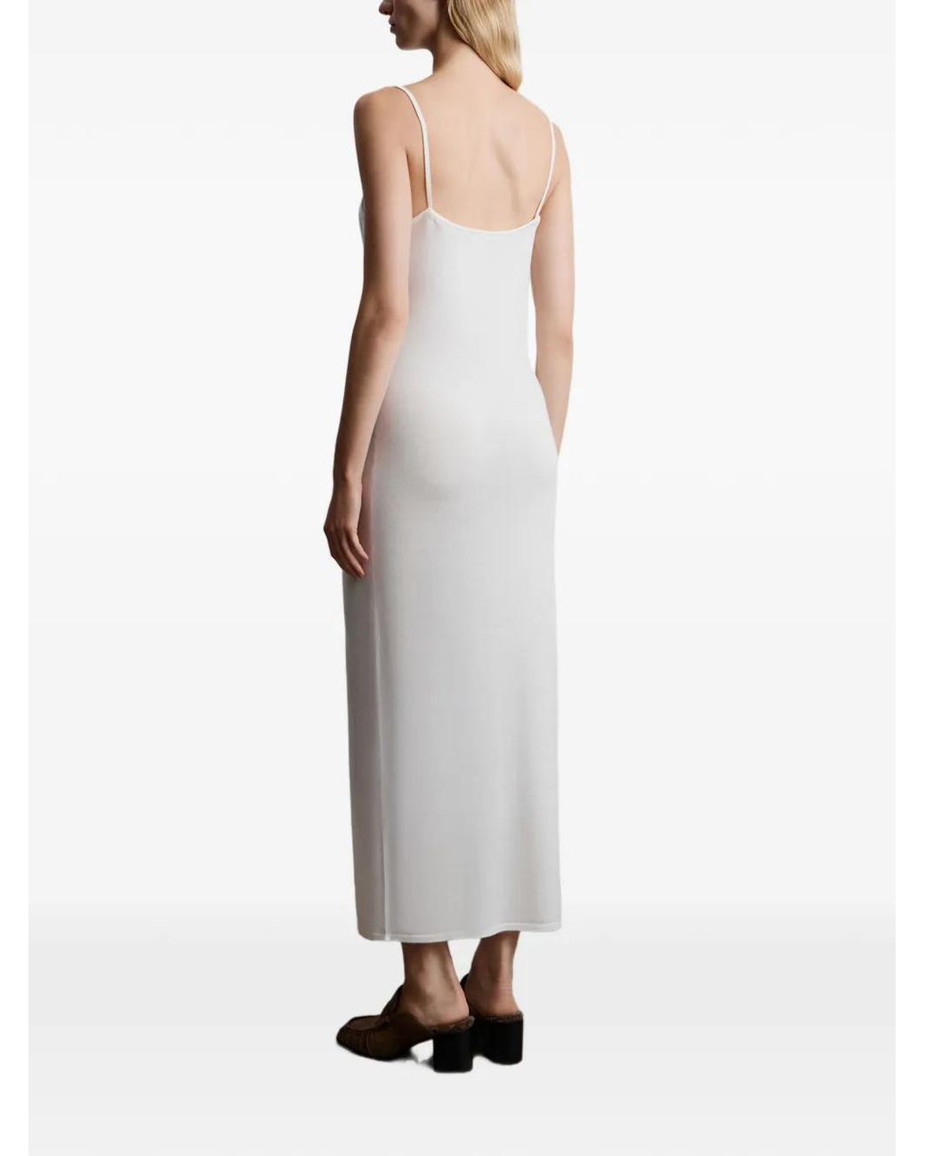 12 STOREEZ White Fine-Knit Slip Maxi Dress