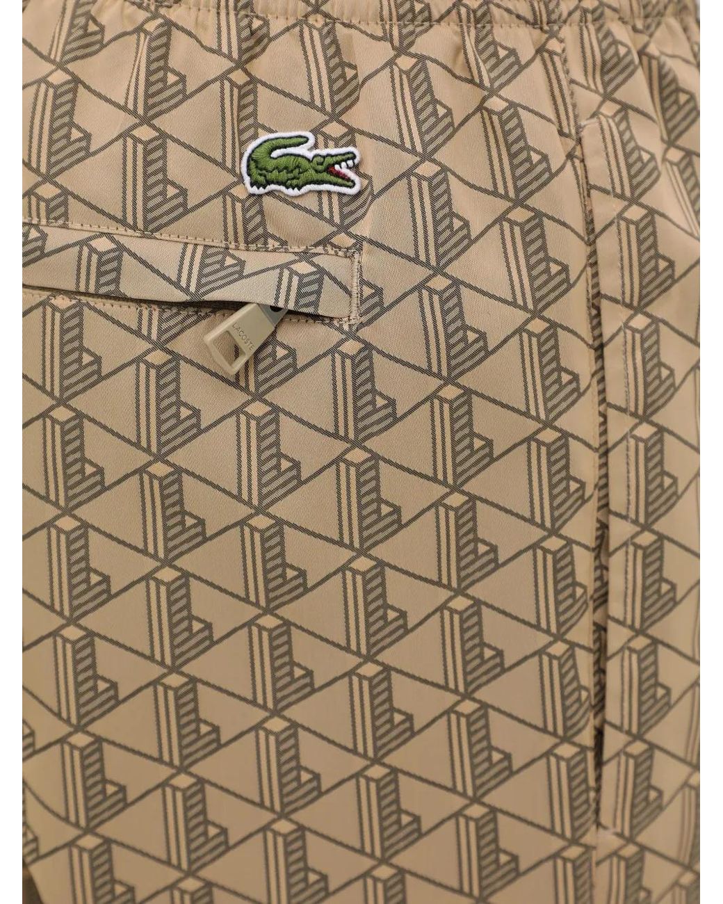 Lacoste Natural Geometric-Print Track Pants for men