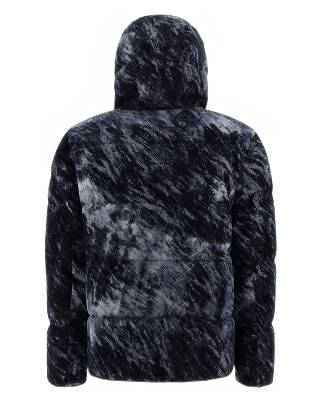 Herno Blue Hooded Patterned Jacket for men
