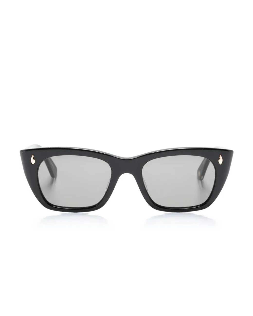 Garrett Leight Gray Webster Rectangle-Frame Sunglasses