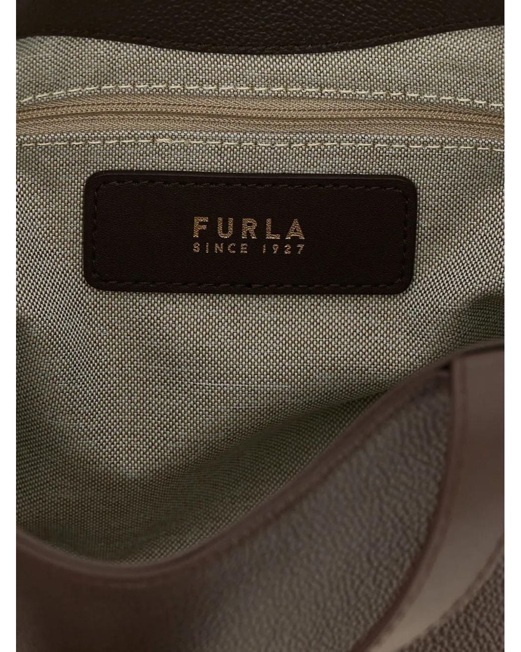 Furla Black S Goccia Grainy Leather Tote Bag