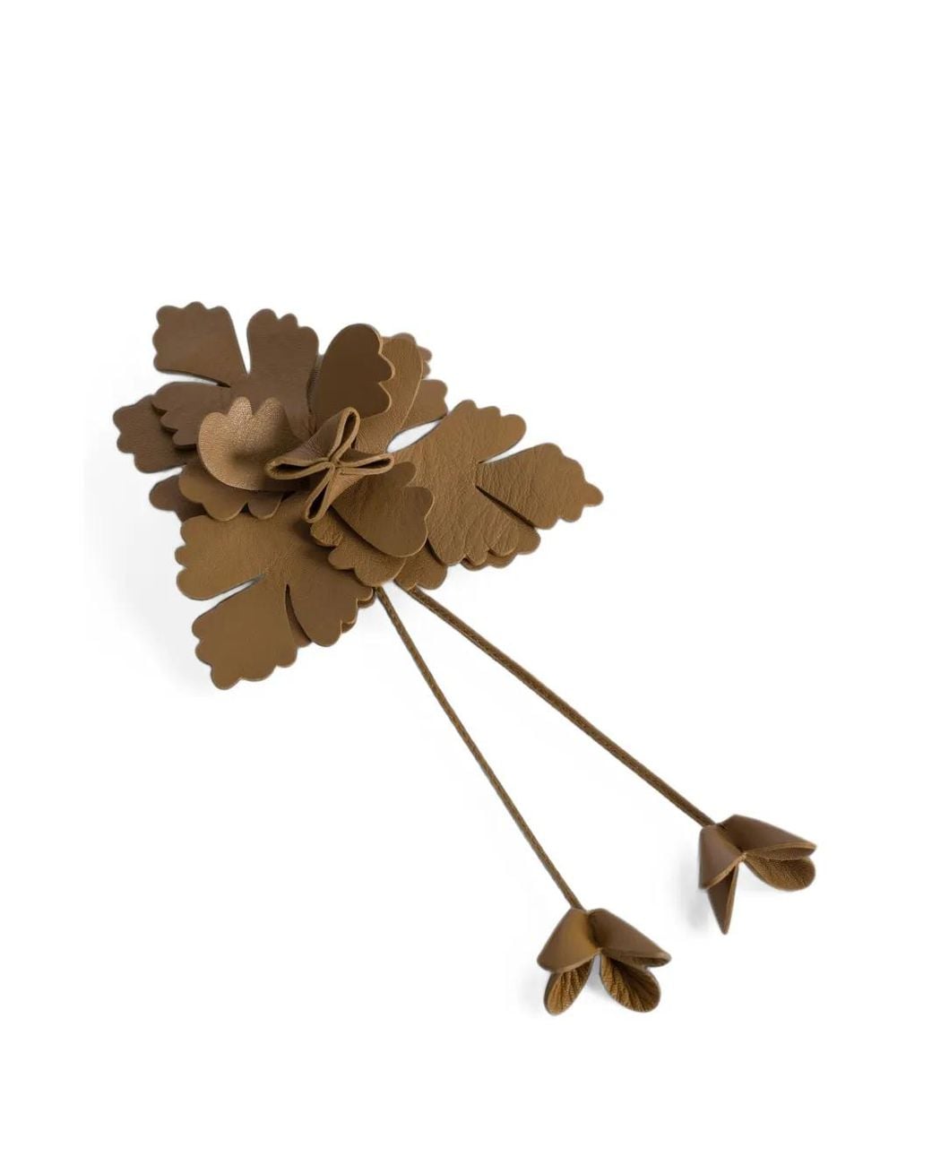 Alberta Ferretti Natural Floral-Motif Leather Brooch