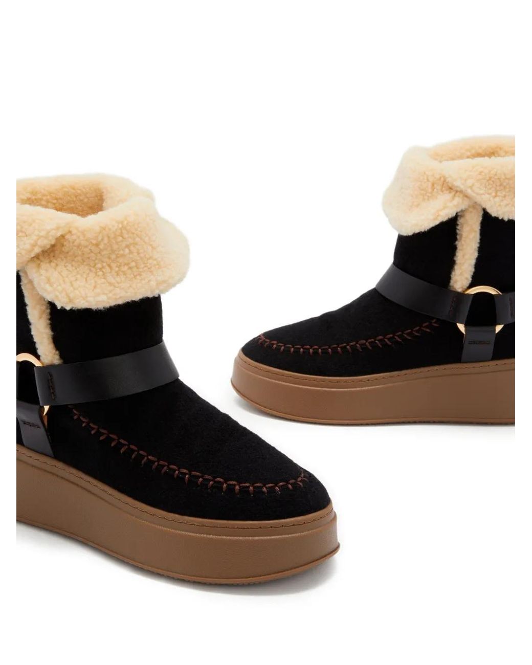 Odissi Black Suki Harnessed Detail Suede Boots