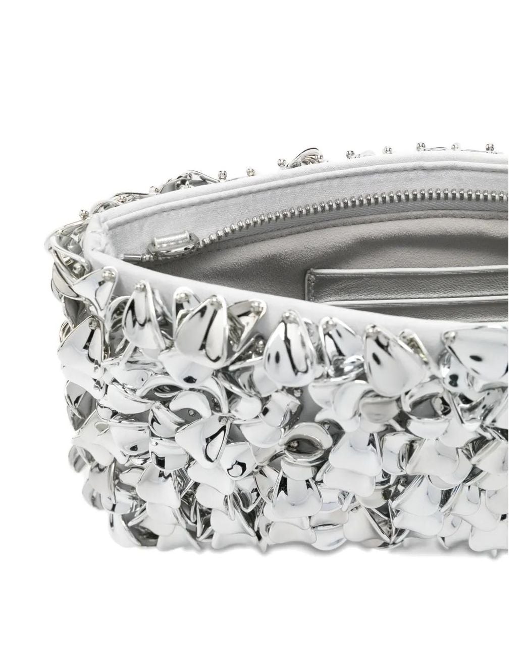 Jonathan Simkhai White Reese Beaded Chain-Strap Clutch Bag