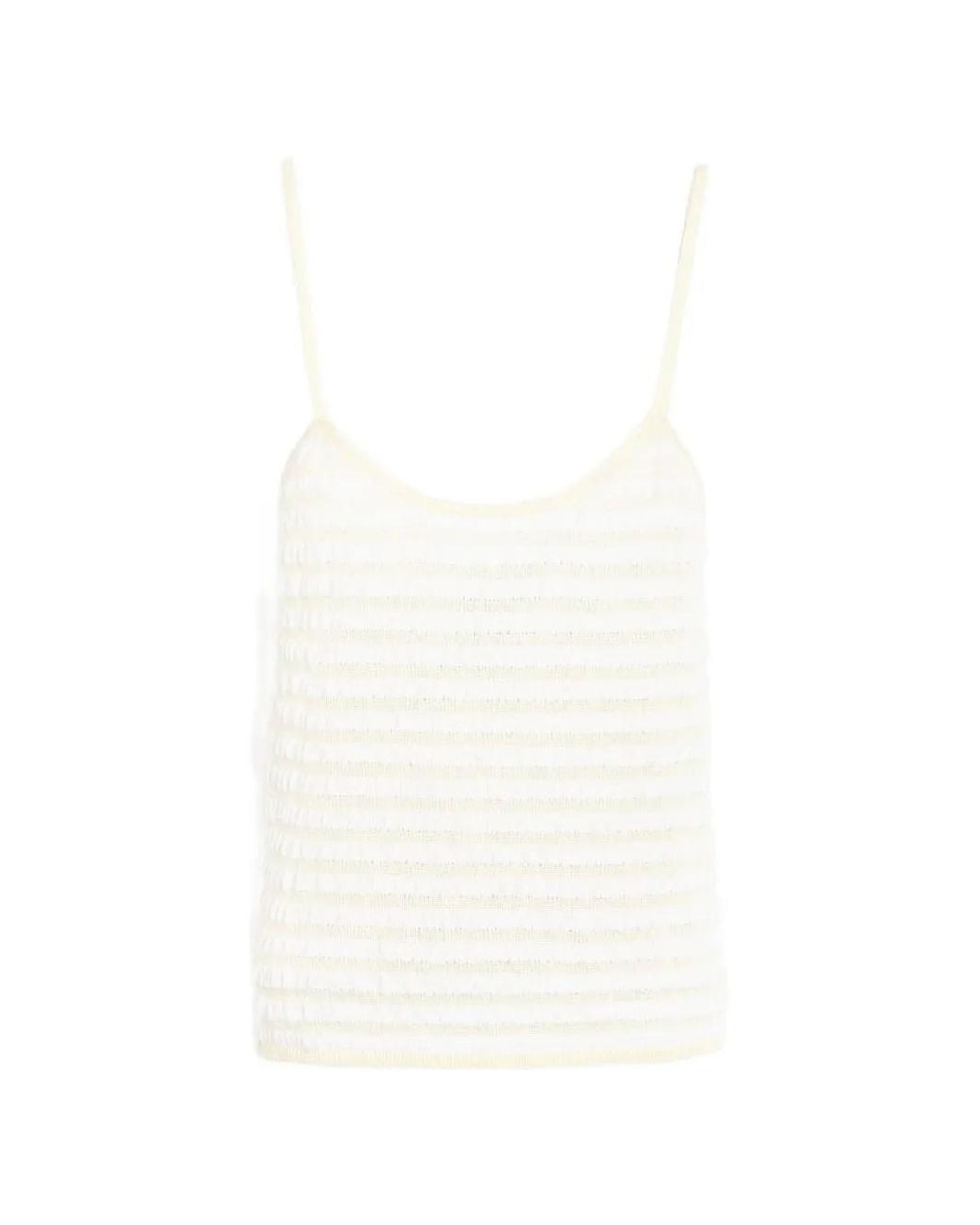 Barrie White Embossed Knit Top