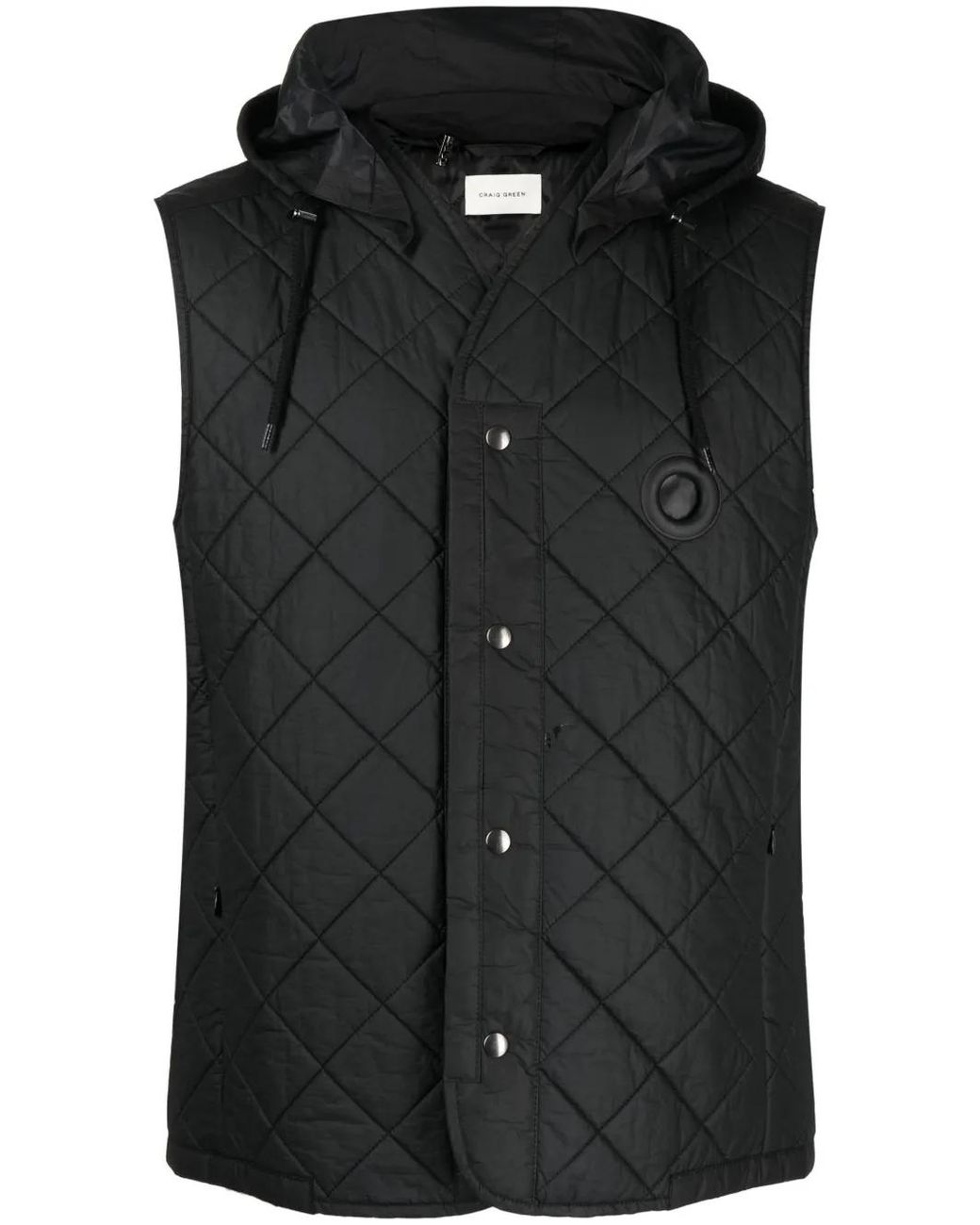 Craig Green Black Button-Up Quilted Gilet for men