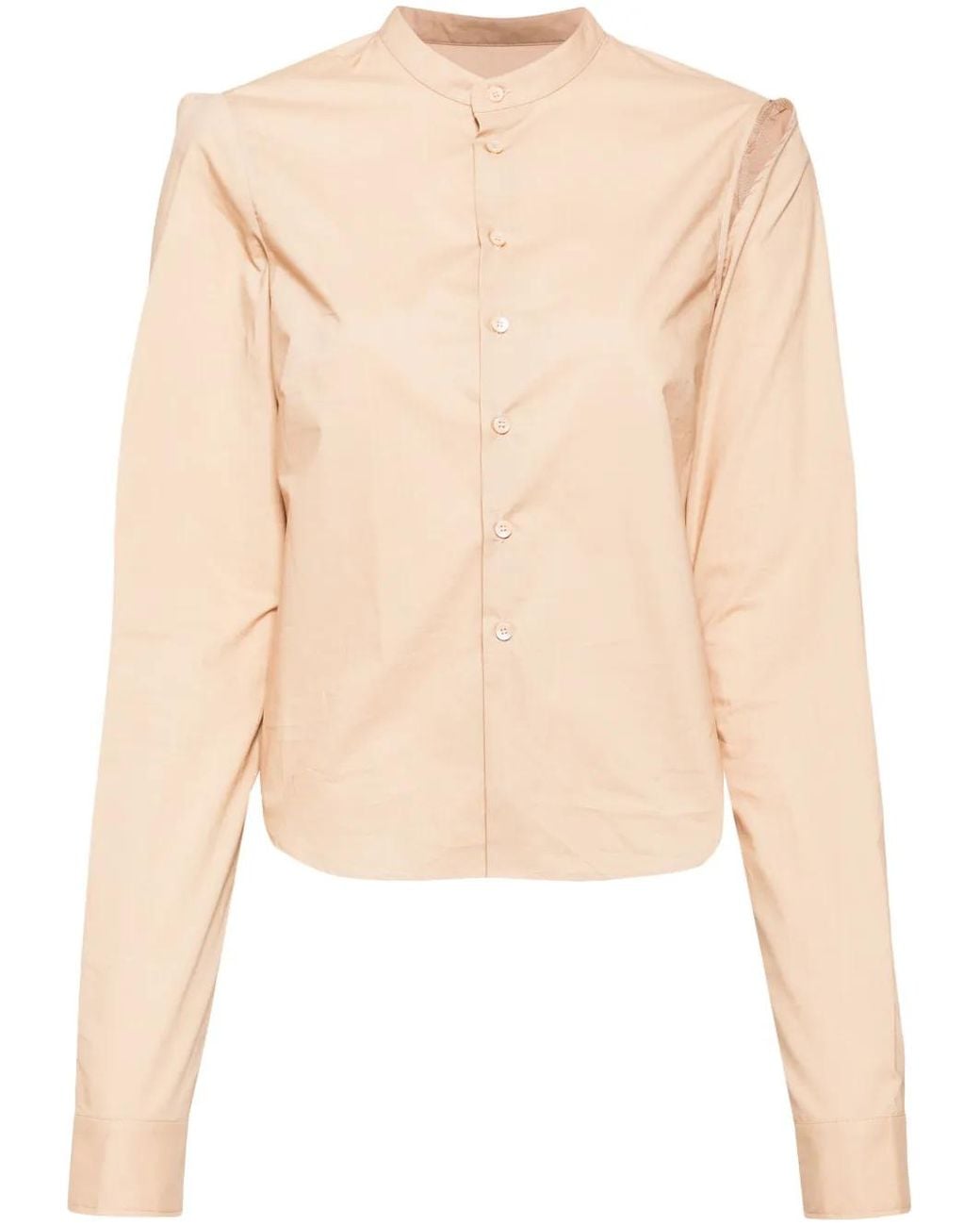 MM6 by Maison Margiela Natural Cut-Out Cotton Shirt