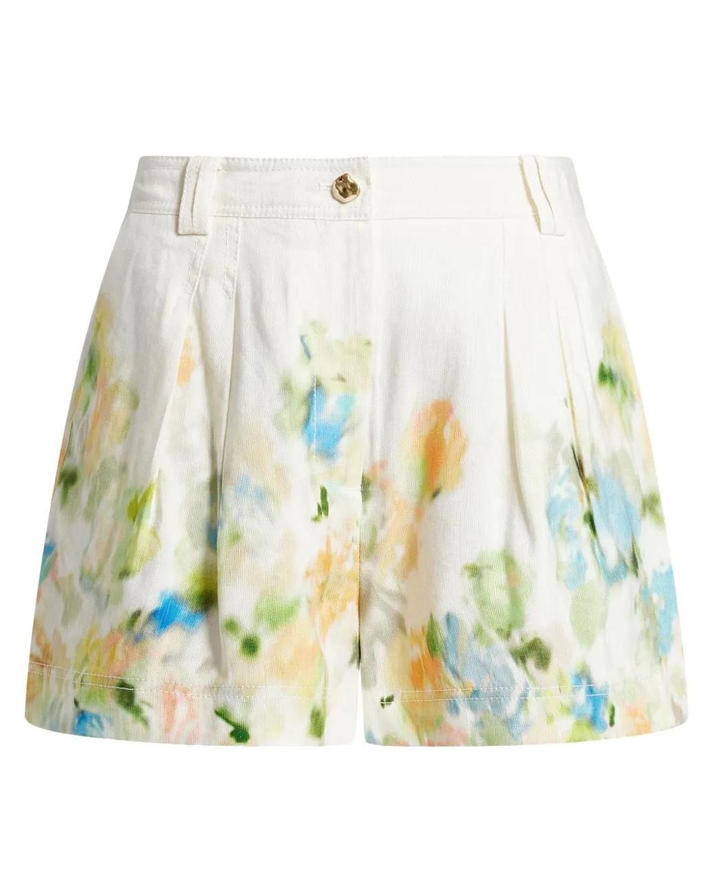 Aje. White Linen-Blend Shorts