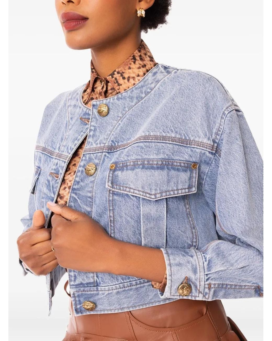 Zimmermann Blue Jeansjacke Mit Knopfleiste