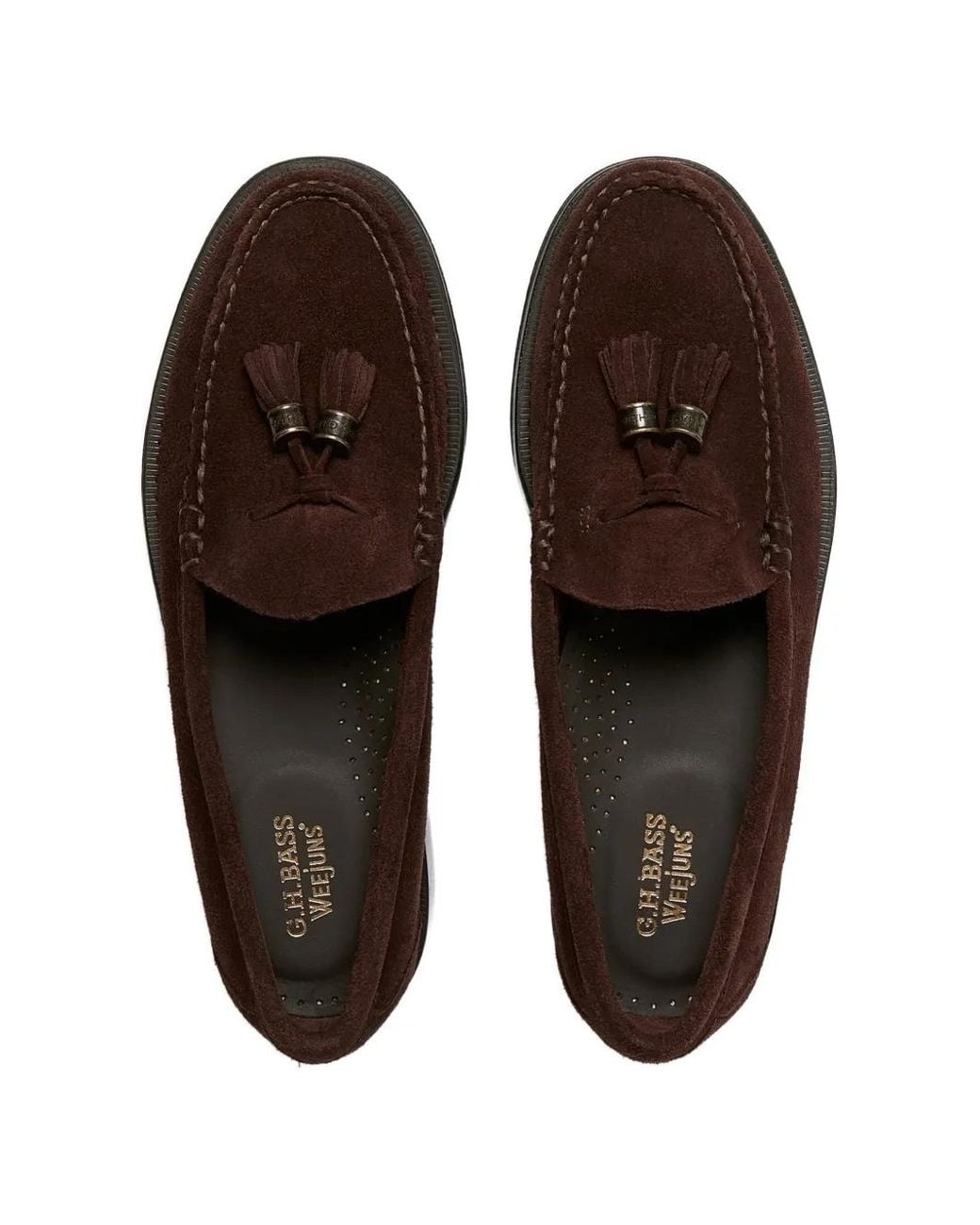 G.H.BASS White Mocassins Weejuns Larkin À Glands for men