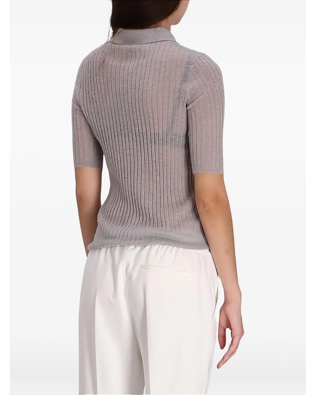 Boss Pink Ribbed Button Polo Top