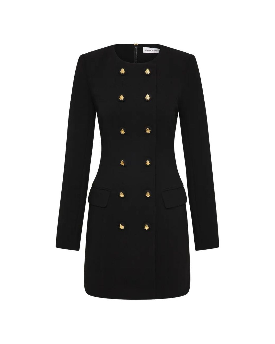 Rebecca Vallance Black Odilia -Ong-Sleeve Mini Dress