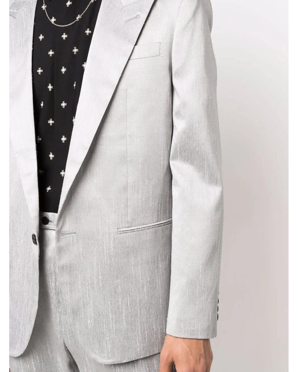 Saint Laurent White Single-Breasted Suit Blazer for men