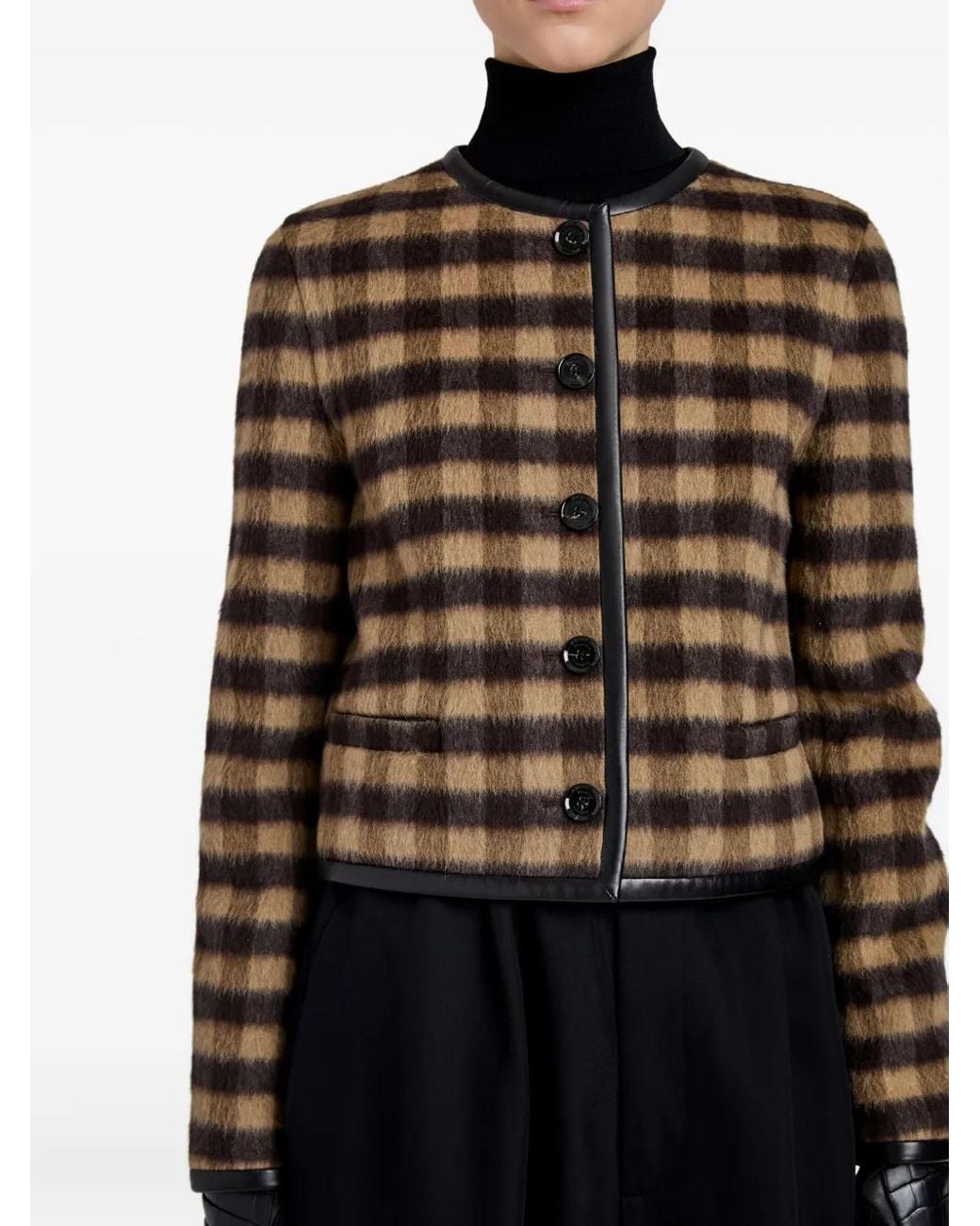 Proenza Schouler Black Checked Cropped Jacket