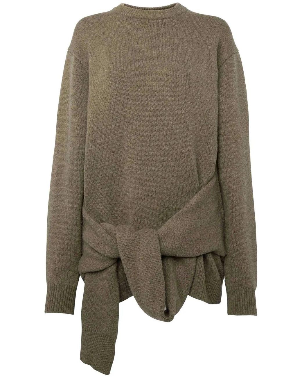 J.W. Anderson Brown Tie-Front Knit Sweater