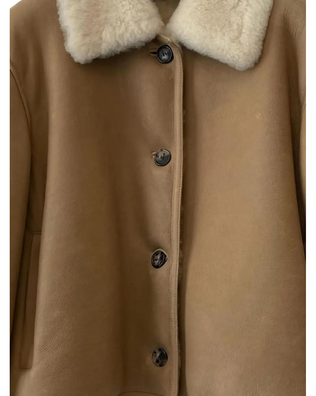 Loewe Brown Shearling-Collared Buttoned Jacket