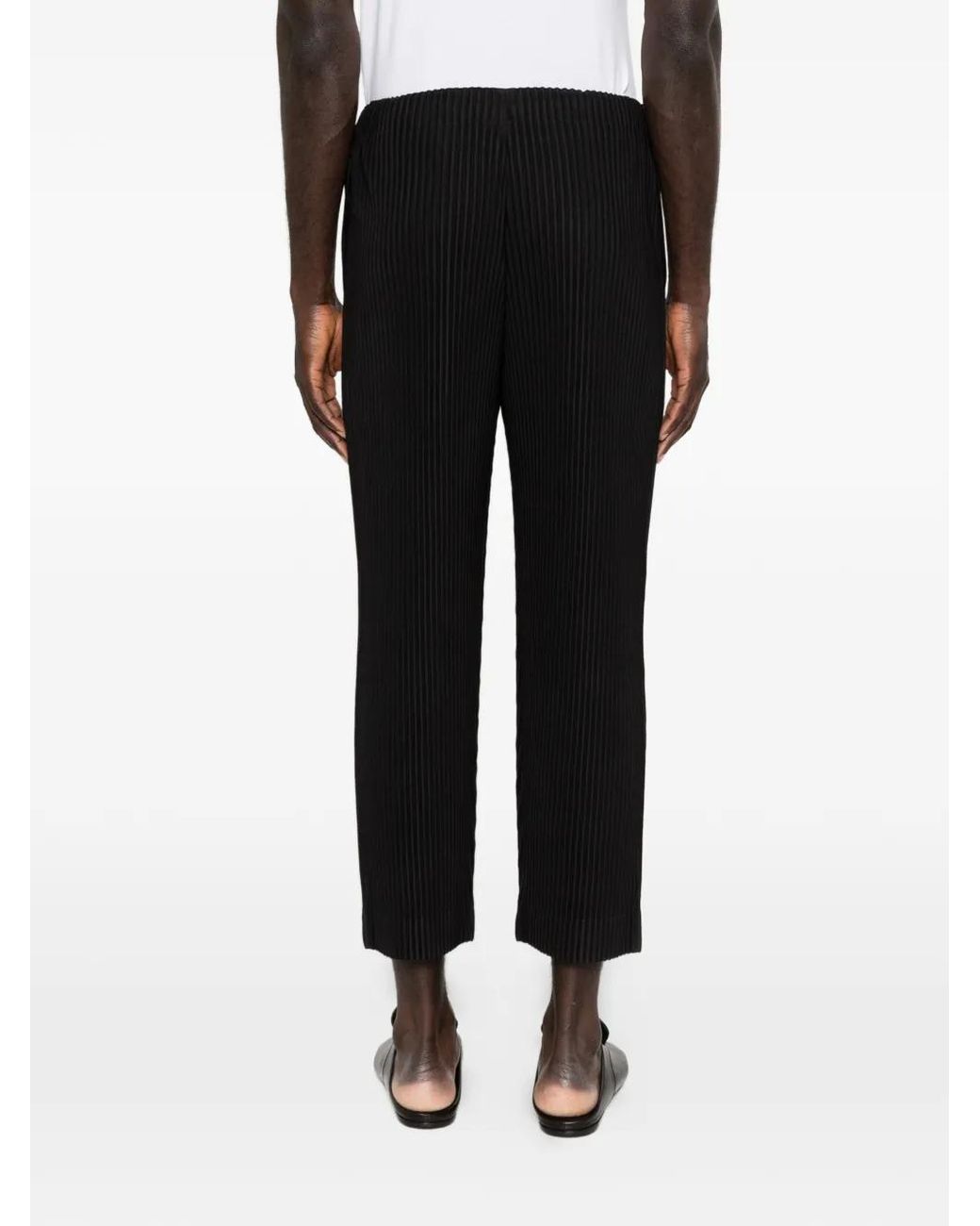 Homme Plissé Issey Miyake Black March Pleated Trousers for men