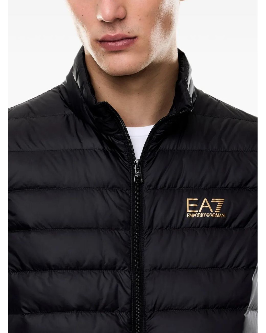 EA7 Gefütterte Weste Mit Logo-Print in Black für Herren