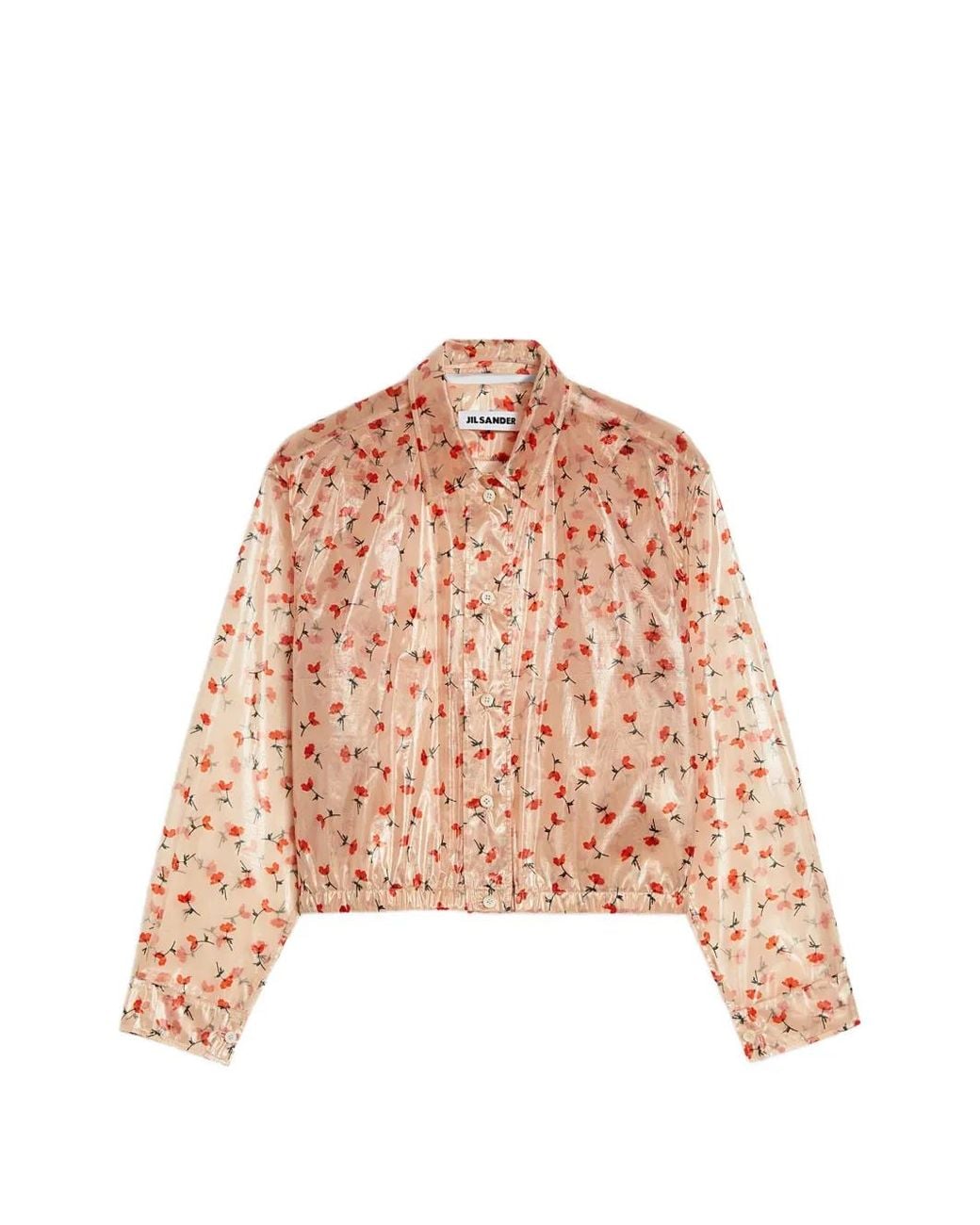 Jil Sander Pink Technical Organdy Printed Blouson