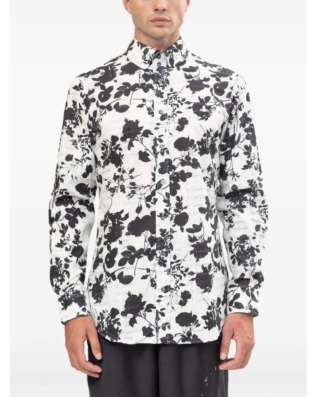 Vivienne Westwood White Krall Floral-Print Shirt for men