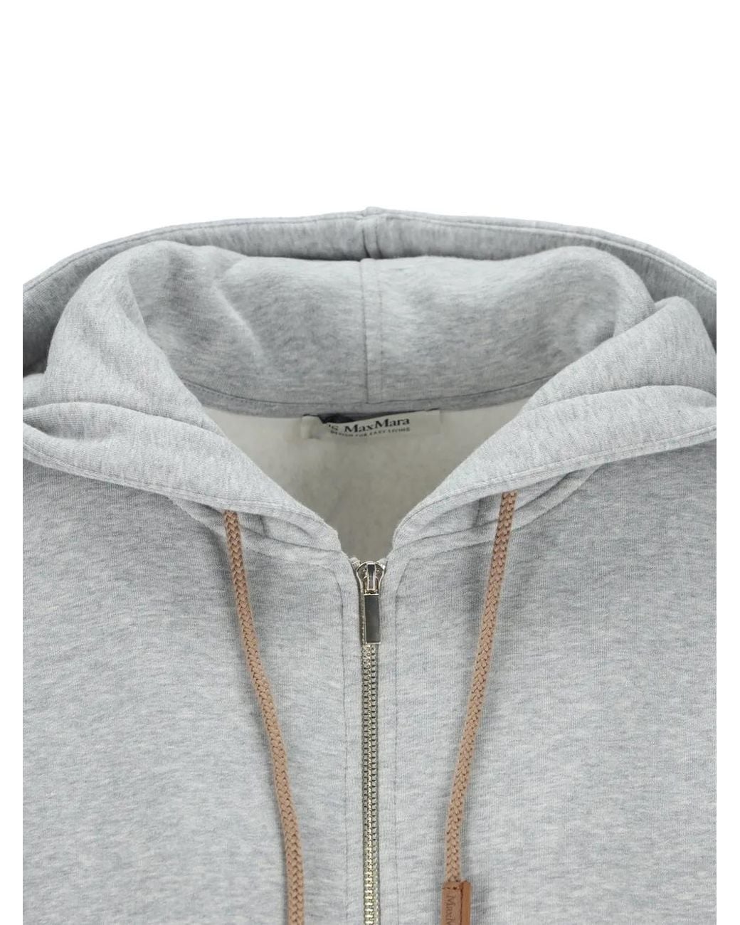 Max Mara Gray Mélange-Effect Zip-Up Hoodie