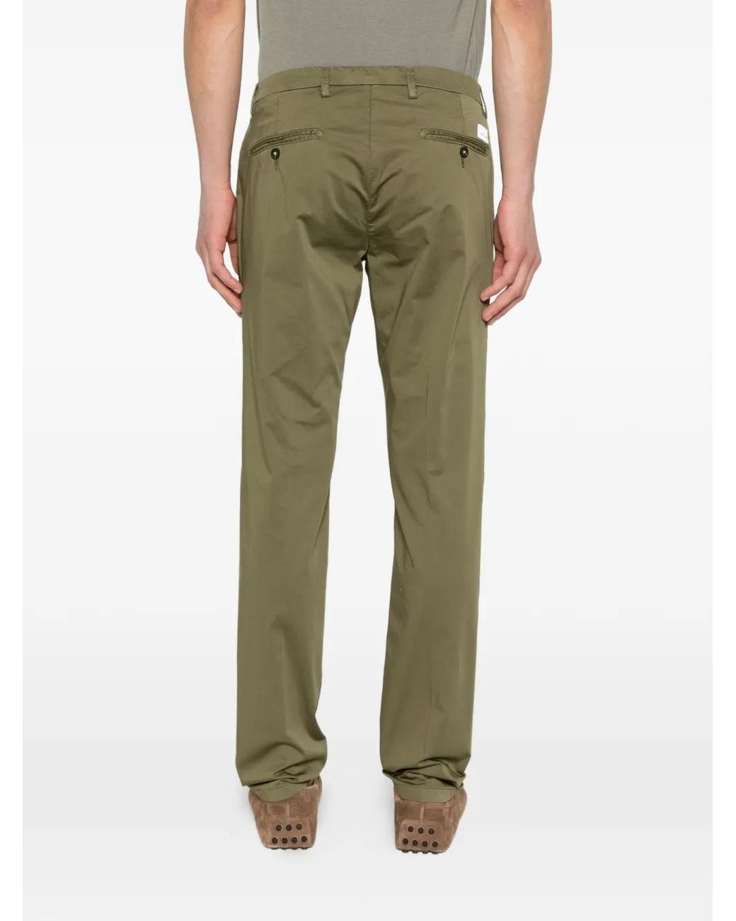 Manuel Ritz Green Belt-Loops Skinny Trousers for men