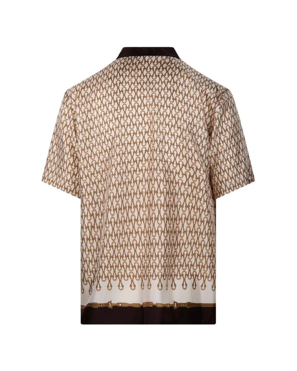Gucci Natural Chain-Print Button Shirt for men