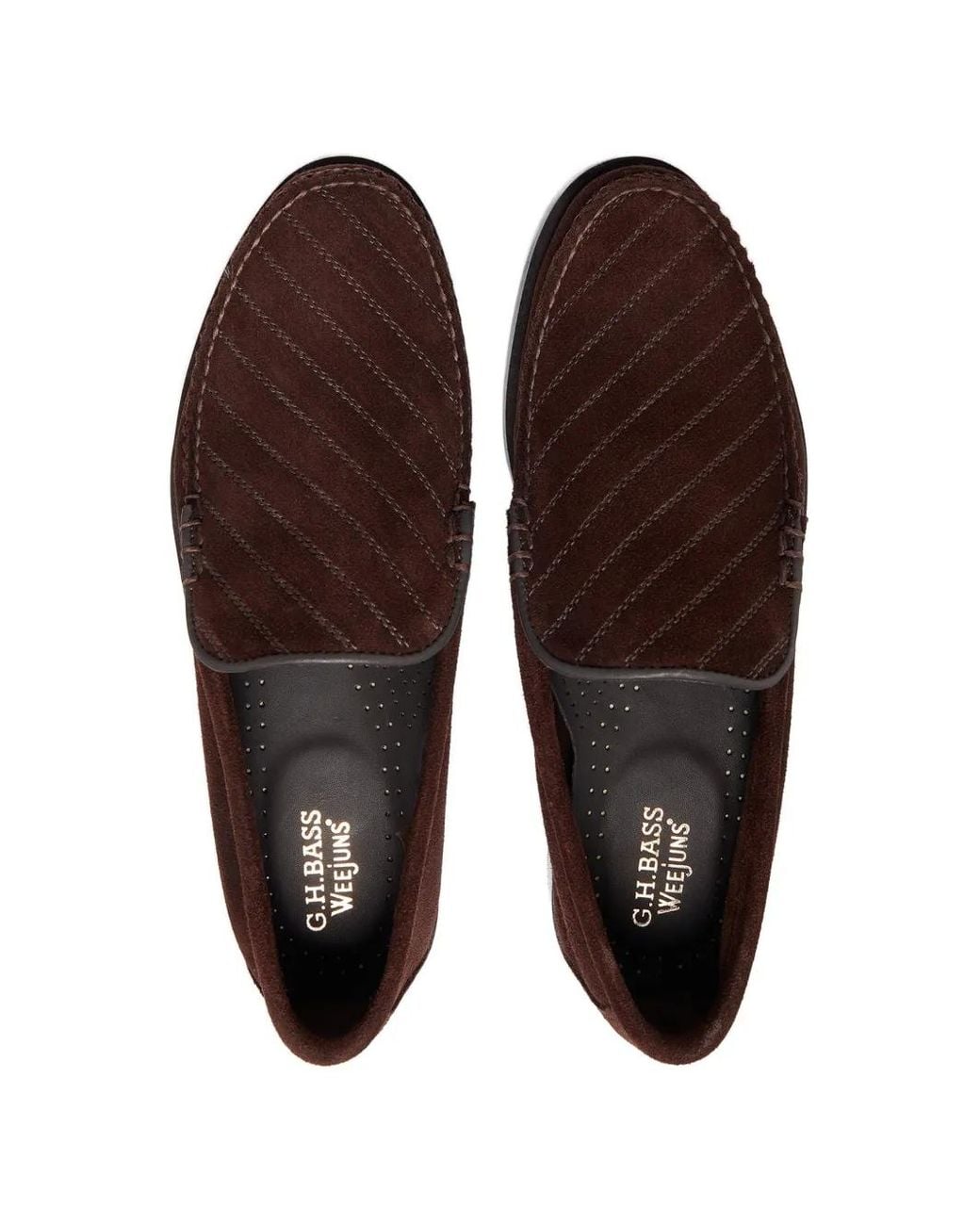 G.H.BASS White Mocassins Cobra Venetian À Couture Tramée for men