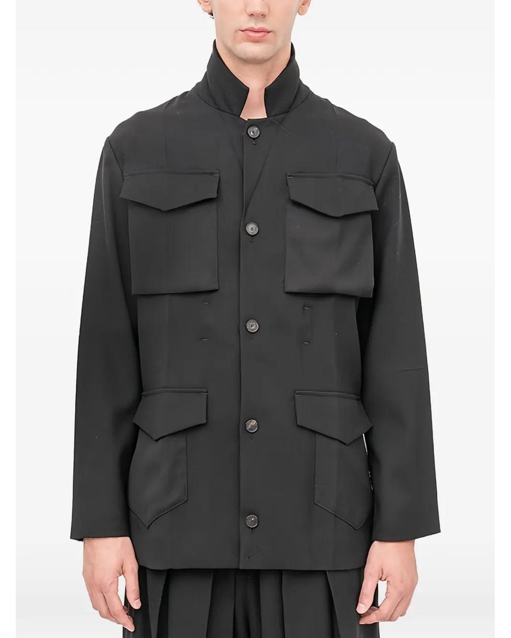 Setchu Black Origami Safari-Style Jacket for men