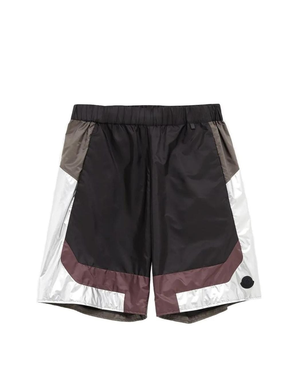 Moncler Black Colourblock Shorts for men