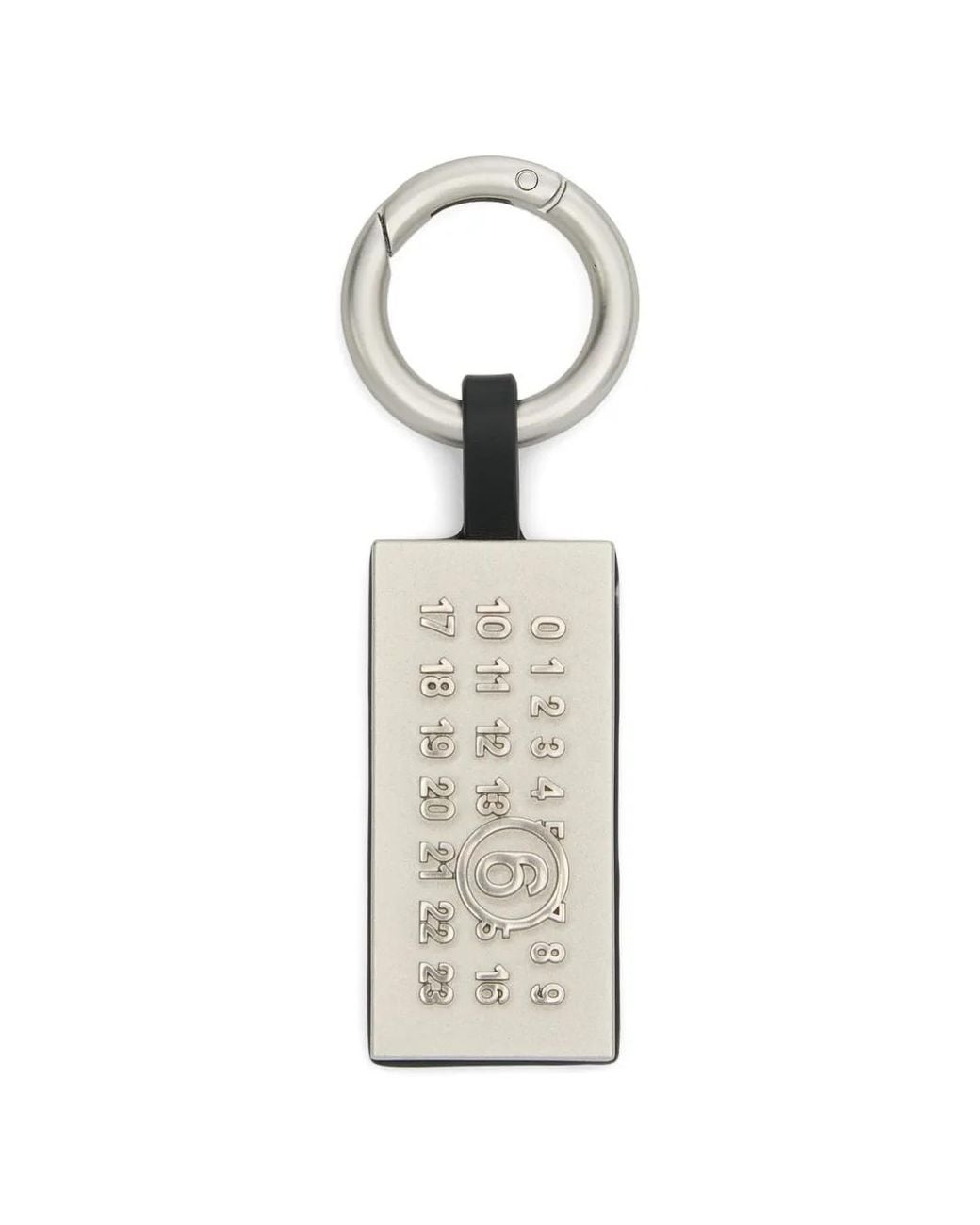 MM6 by Maison Margiela White Numeric Tag Keyring