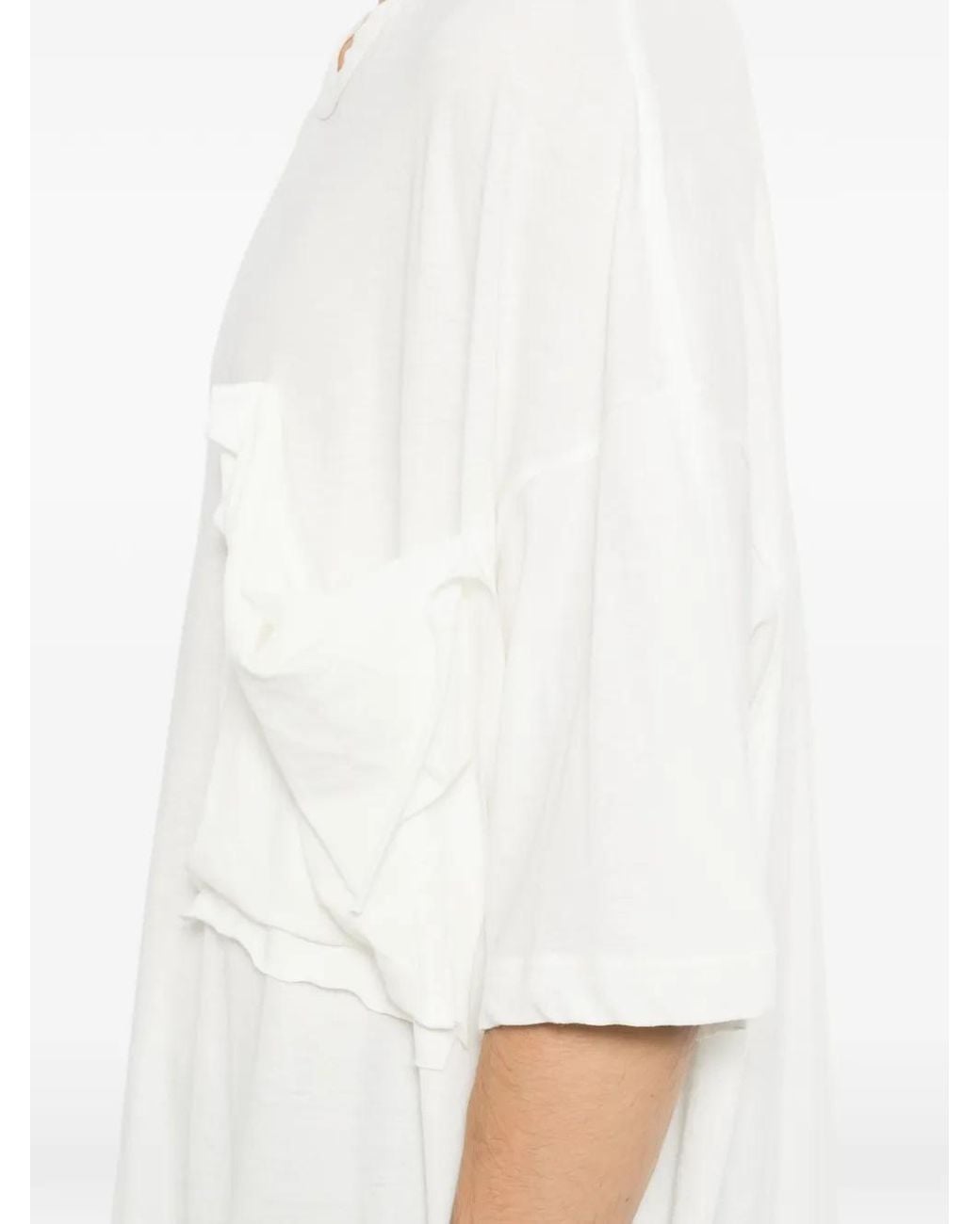 Yohji Yamamoto White Patch-Pocket T-Shirt for men