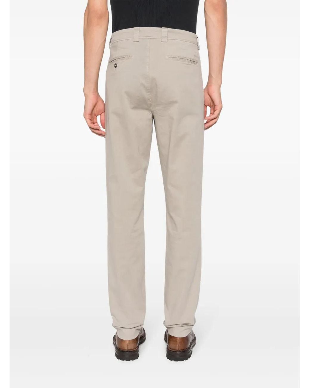 Woolrich Natural Tailored Twill Stretch-Cotton Trousers for men