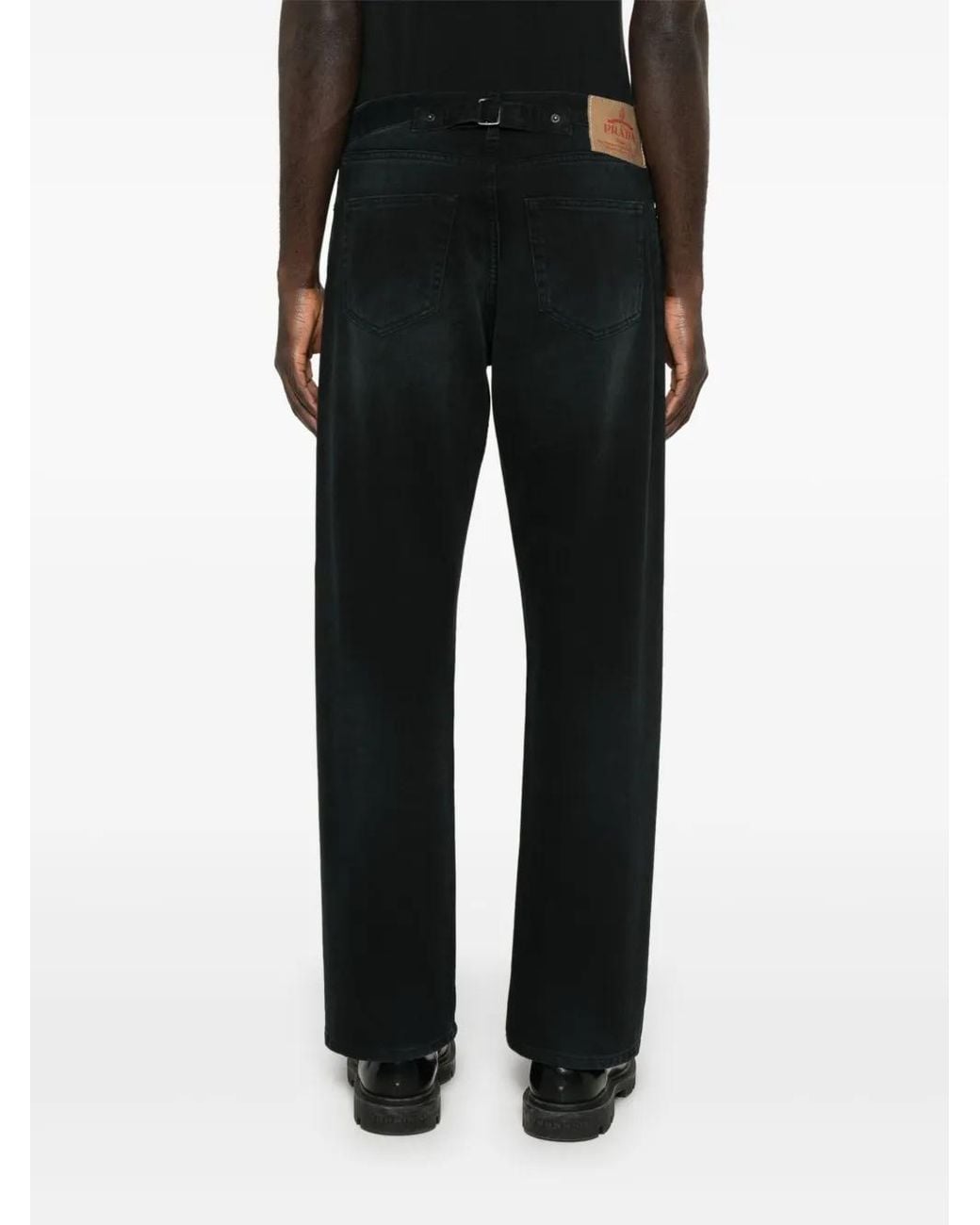 Prada Black Straight Leg Tapered Jeans Clothing for men
