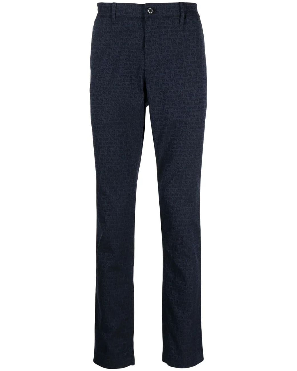 MASTER BUNNY EDITION Blue Logo-Print Water-Repellent Trousers for men