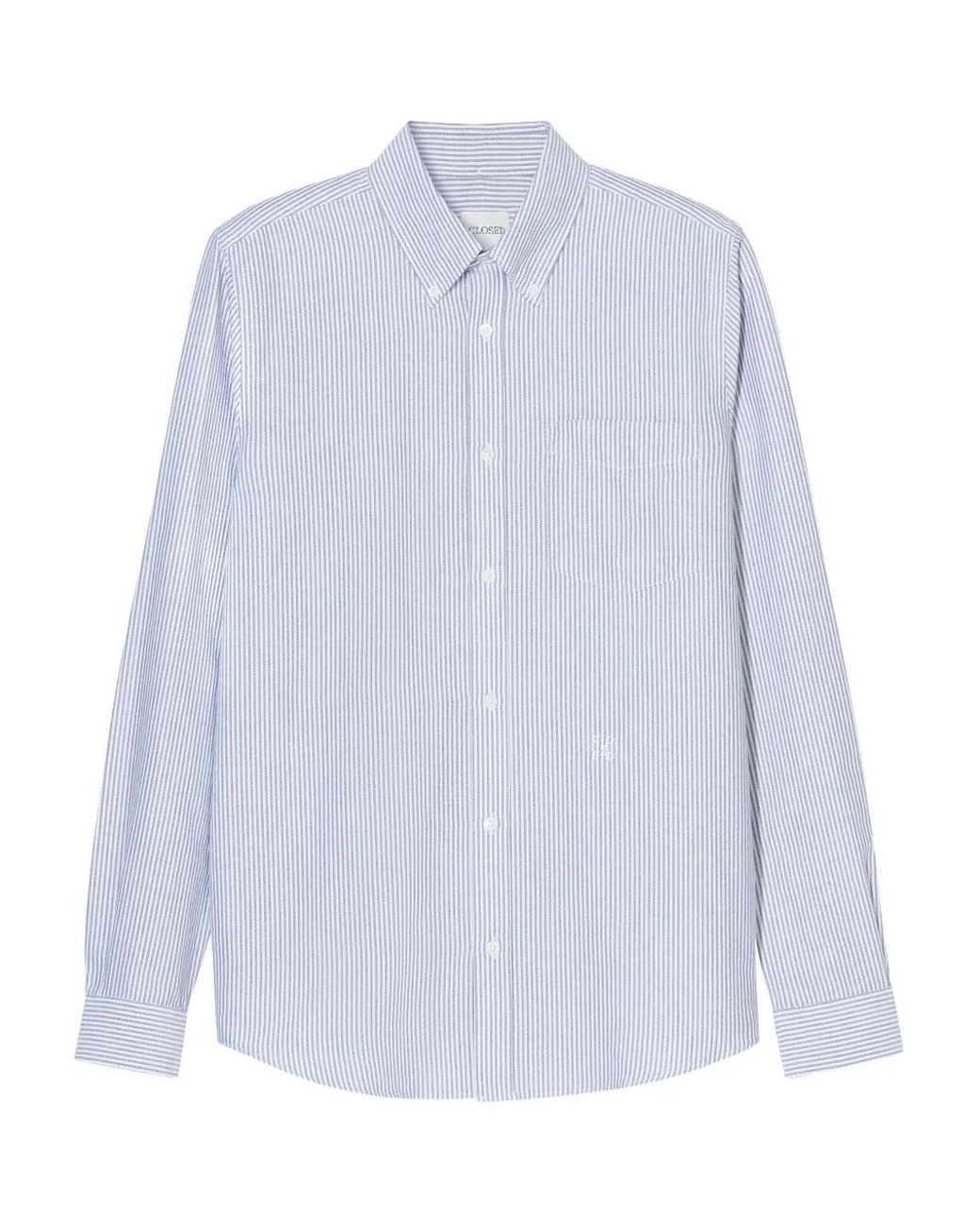 Camicia A Righe di Closed in White da Uomo