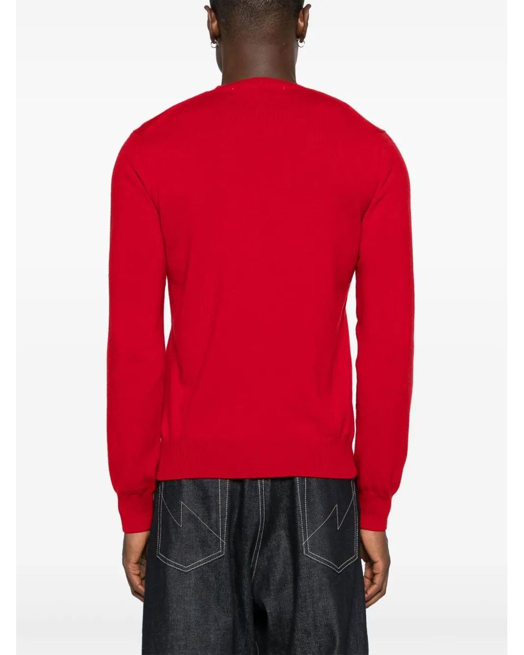 COMME DES GARÇONS PLAY Red Pullover Mit Herz-Patch