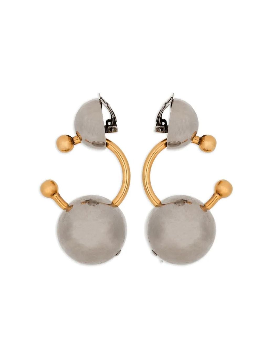 Balmain White Sphere-Detail Earrings