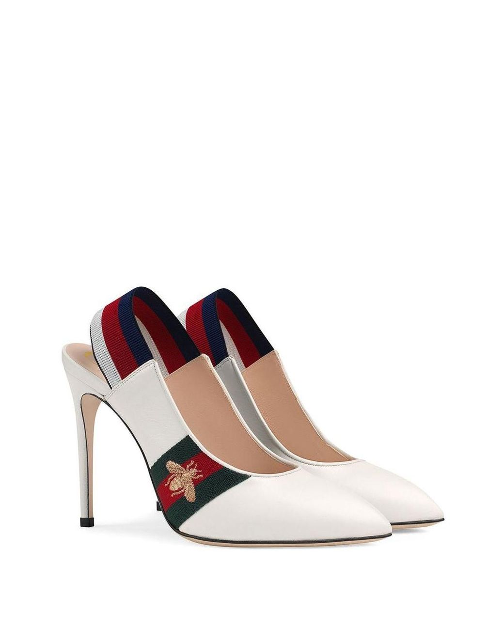 gucci leather web slingback pump