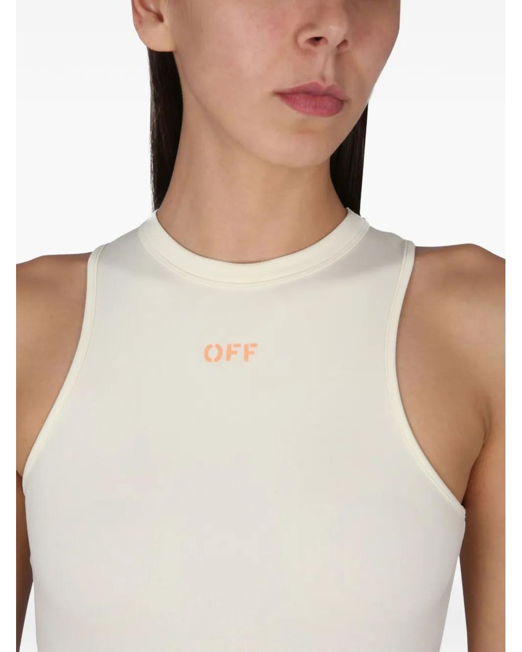 Off-White c/o Virgil Abloh White Sleek Rowing Logo-Print Minidress