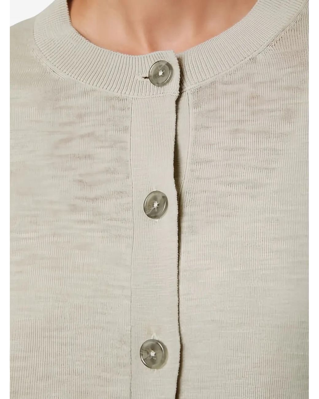 Marc O' Polo White Button-Up Knitted Cardigan