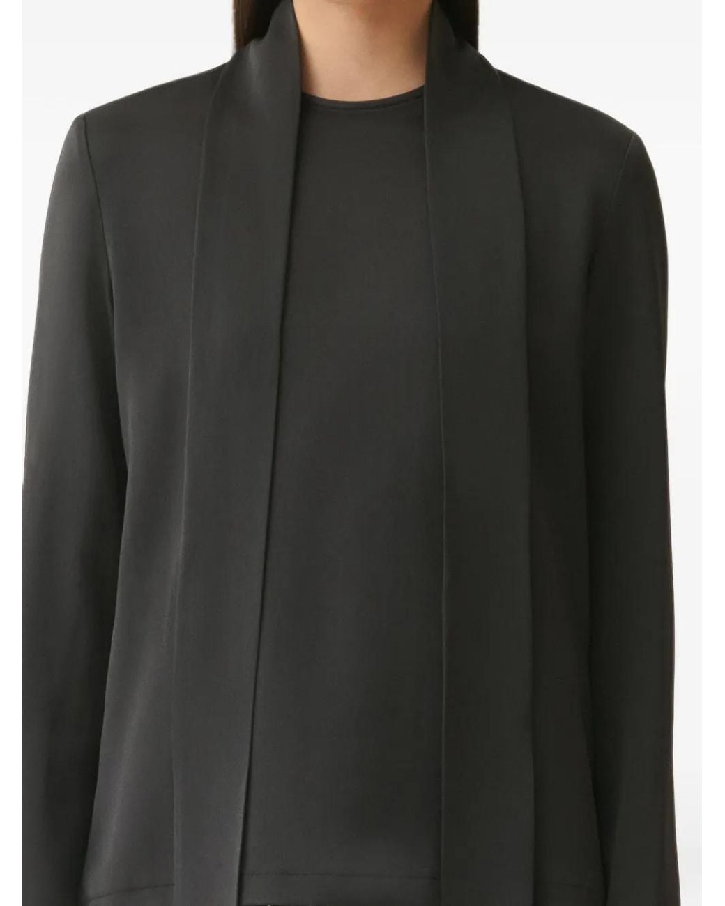 Fabiana Filippi Black Embellished Scarf-Detail Top