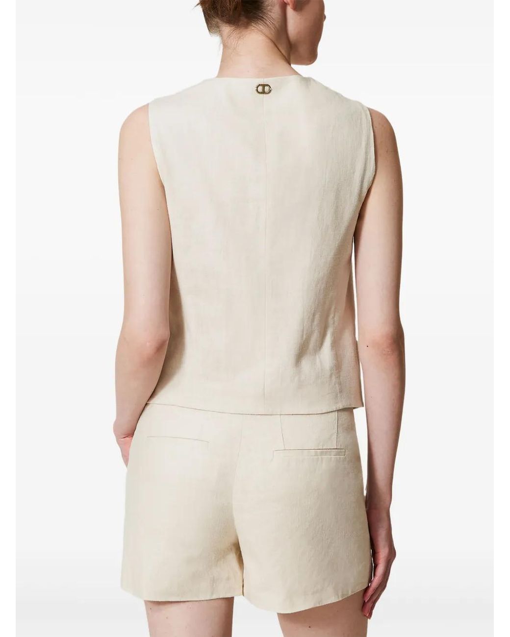 Twinset Natural Embroidered Shorts