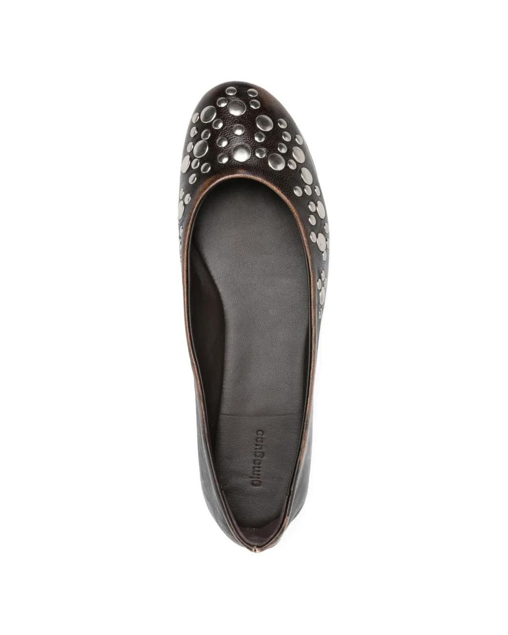 GIMAGUAS White Studded Ballet Flats